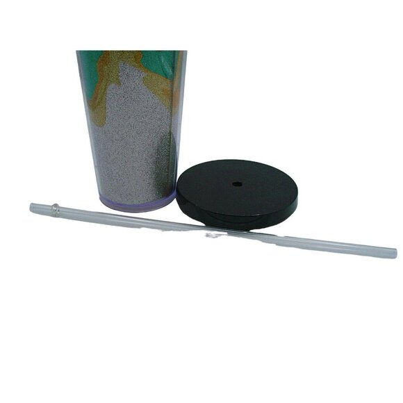 Starbucks Sand Flow Glitter Acrylic Cold Cup Tumbler 24 Floz Black Lid and Straw - Picture 4 of 10